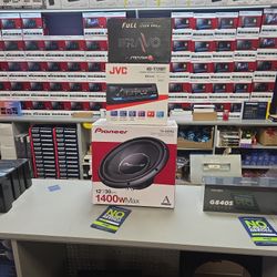 12 Inch Pioneer Woofer Stetsom Amp And Single Din Jvc On Sale 