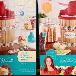 The Pioneer Woman 4-Quart Ice Cream Maker – Sweet Rose (New in Box)