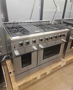 48 inch wide stainless steel stove NXR with griddle