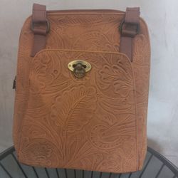Hand Tooled Leather Shoulder Bag/Backpack
