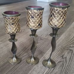 Candle Holders.  Set Of 3. Deltona 