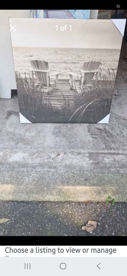 Black and White Beach Canvas Wall Art
