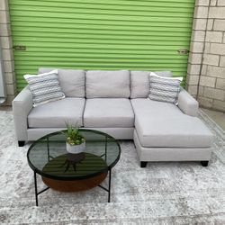 *Free Delivery* Gray Living Spaces Sectional Reversible Chaise