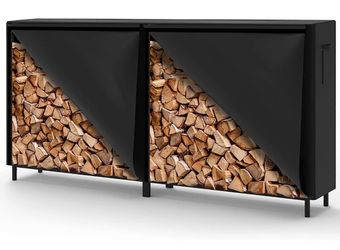Stormann 8ft Firewood Log Rack with Oxford Fabric Cover Combo Set