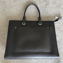 Leather Briefcase for Women Black 