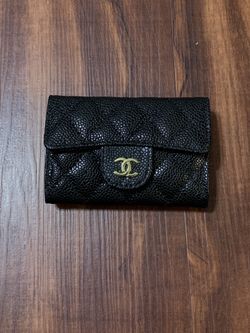 Chanel Card Holder in Quilted Diamond Black/Burgundy