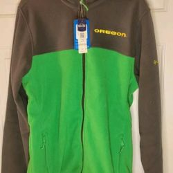 Columbia Sportswear Oregon Ducks Green/Gray Fleece Zip-Up Jacket Men’s Small