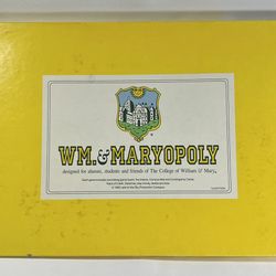 Vintage William & Mary WM & Maryopoly 1992 Board Game Complete