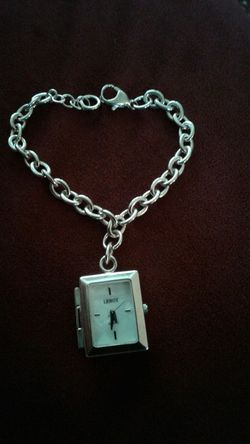 Sterling silver Lenox watch locket bracelet