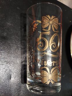 Lotus Glassware 50th Anniversary Glass $5.00