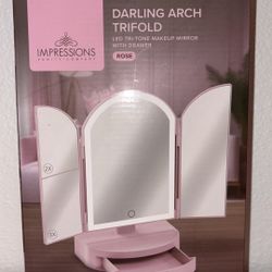 Impressions vanity trifold Mirror Pink