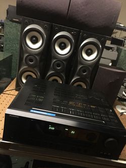 ONKYO amp with speakers and dub with cables