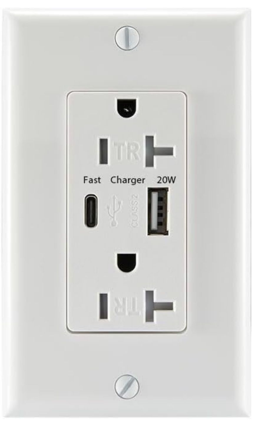 USB and USB-C Combo Outlet