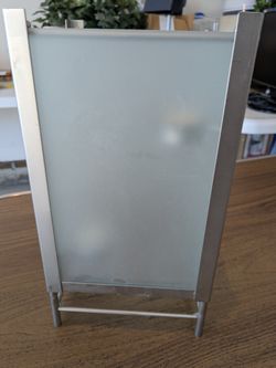 Modern Frosted Glass & Metal 4 Tea Light Candle Lantern Centerpiece