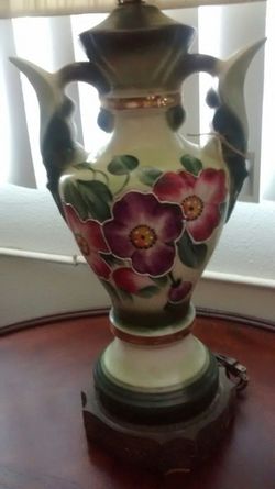 Antique 1800's Hand Painted Lamp.