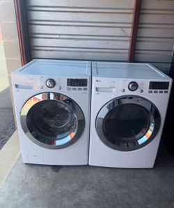 White LG Washer And Electric Dryer Matching Set