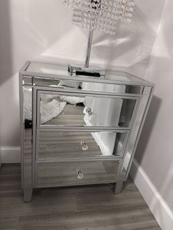 Set Of Two Mirror Glam Side Tables
