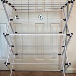 White Fold Up Drying Rack - 40” Tall x 30” Wide