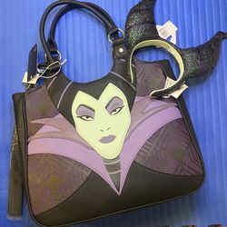 Loungefly Disney Villains Maleficent Handbag / Purse and Maleficent Ears/ Headband - Both NWTs 