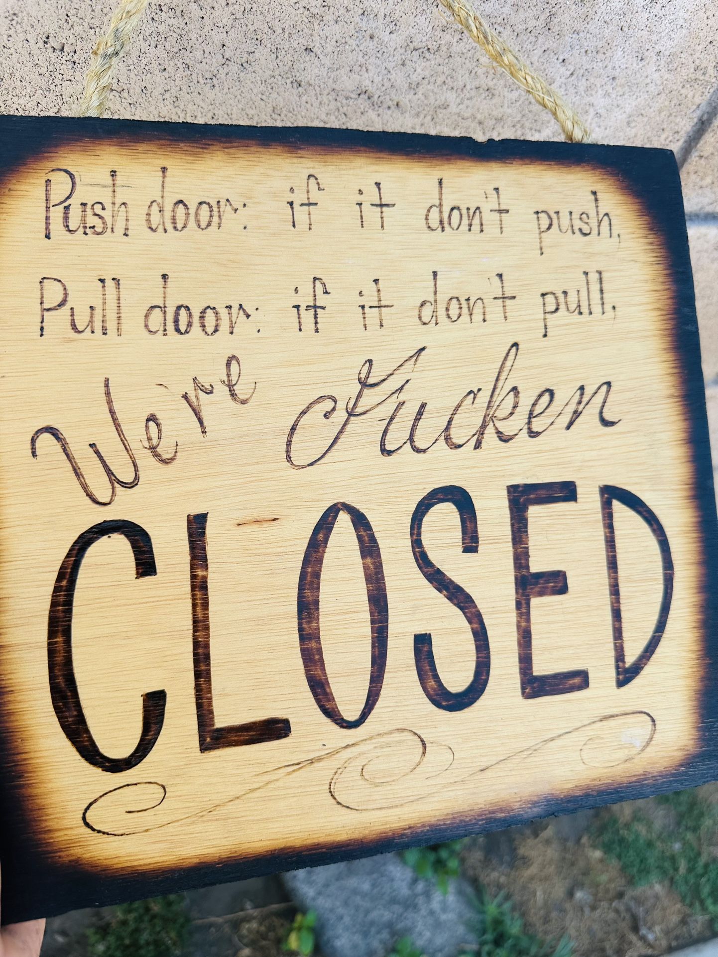 wood art custom sign pyrography