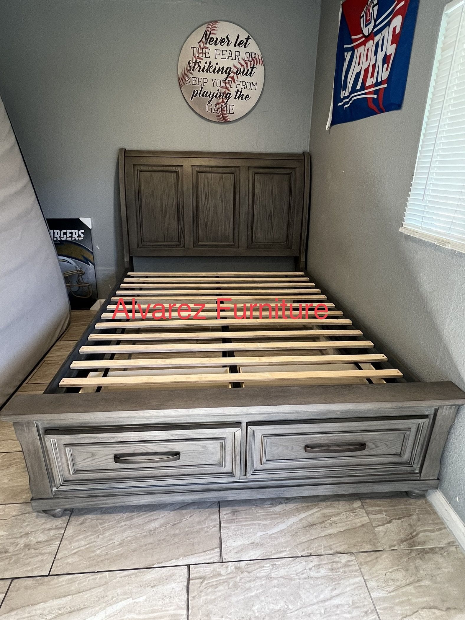 Queen Bed Frame With 2 Drawers