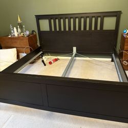 Free Today: King Bed Ikea Hemnes In Black/brown