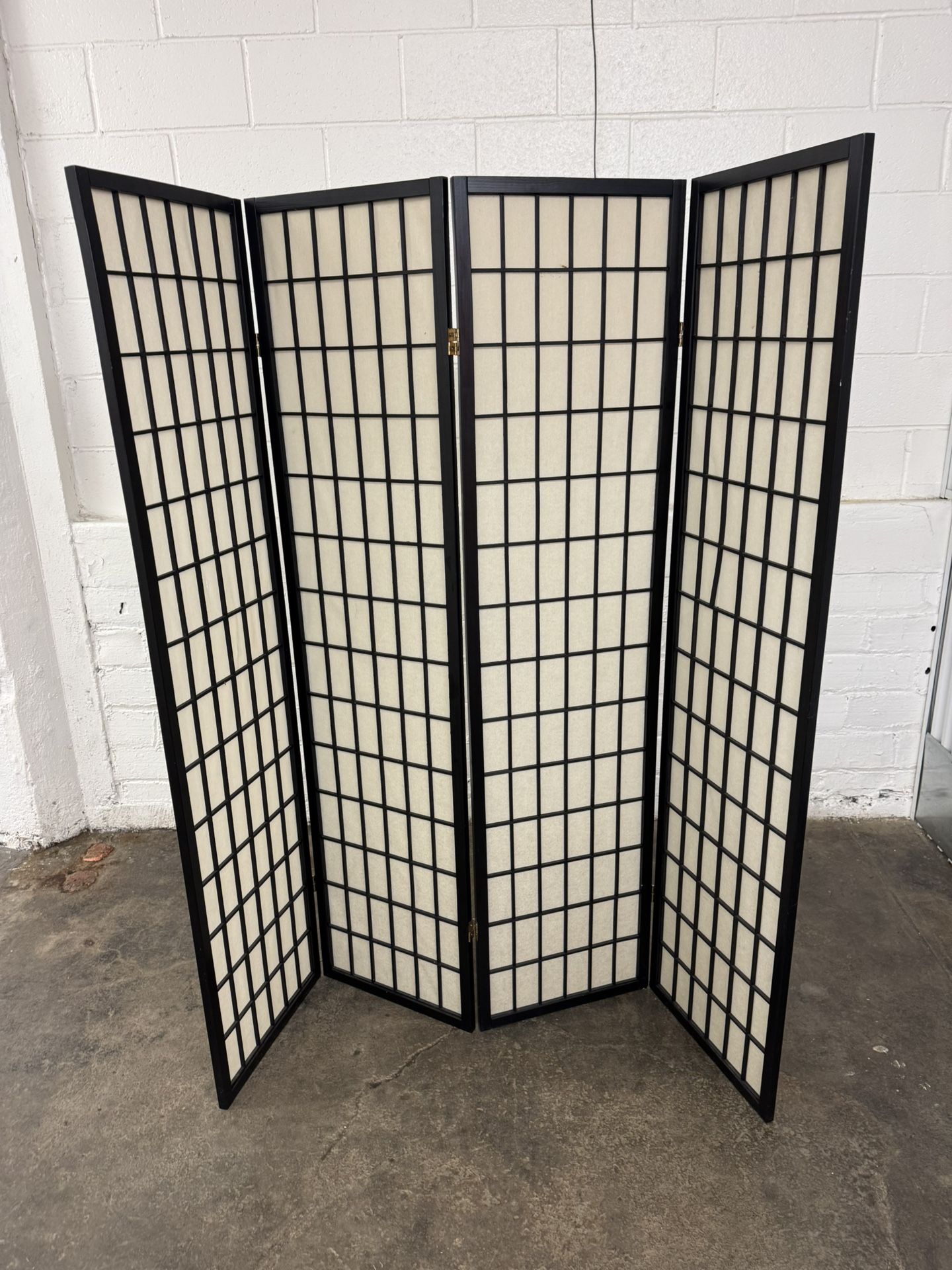 4 Panel Room Divider With Stand 69” long 70 1/4” tall 1” deep