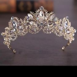 Bridal Crown Tiaras Light Gold 