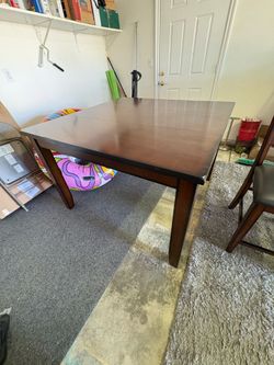 Solid Wood Counter Height Dining Table Set – 8 Chairs – Extendable Leaf