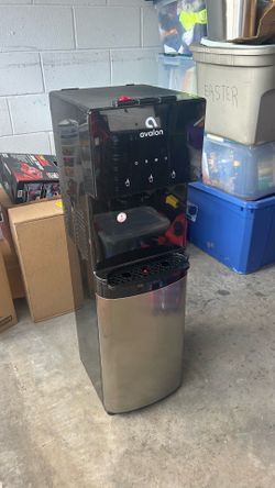 Avalon Bottom-Loading Water Cooler Dispenser – 3 Temperatures (Black/Stainless Steel)