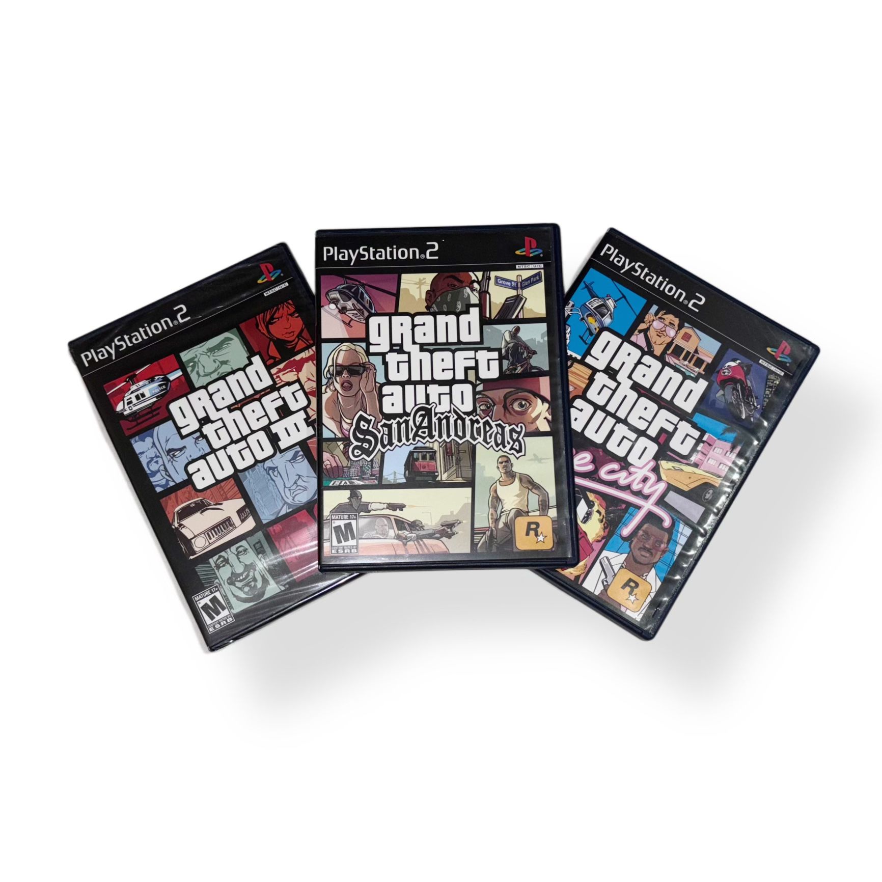 Sony PlayStation 2 Grand Theft Auto Trilogy, GTA 3 GTA Vice City GTA San Andreas