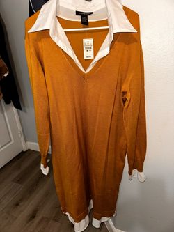 Ashley Stewart Sweater Dress with Collar