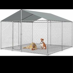 Large 10x10 Outdoor Dog Kennel – Heavy Duty Walk-In Cage (NEW / Open Box)