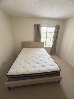 Queen Bed Frame + 10” Queen Mattress – Excellent Condition