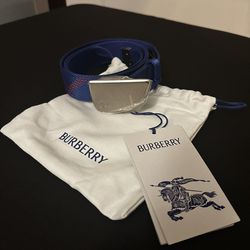 Burberry Check Webbing Shield Belt Size 105