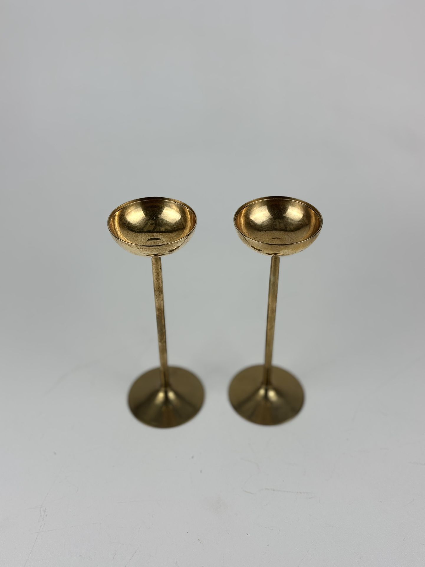 Set of 2 Midcentury Modern Brass candle Holders