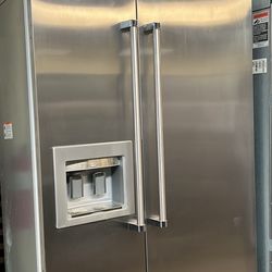 Viking 48”Wide Built In Stainless Steel Side By Side Refrigerator 