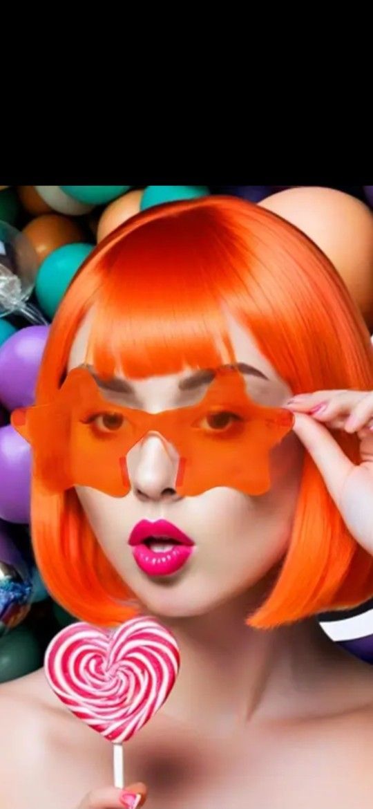 Wig Bob 10" Color Orange 