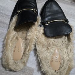 A New Day Faux Fur Flats