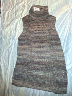 Sleeveless Turtleneck Knit Sweater Vest