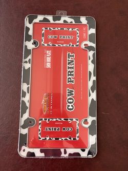Cow Print License Plate Frame