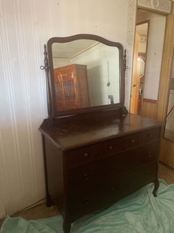 Antique Furniture - Dresser w/mirror and Cabinet