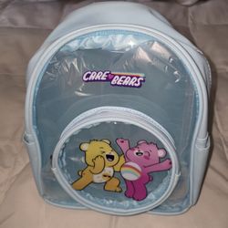 MINISO CARE BEARS Candy Blue Transparent Backpack
