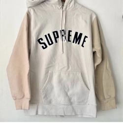 Supreme 2016 Colorblock Arch Logo Hoodie L Beige Peach Rare Vintage