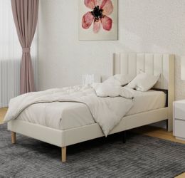 Cute Twin Upholstered Platform Beds