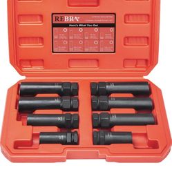 REBRA 6 Spline & 7 Spline Lug Nut Socket Set, Spline Lug Nut Lock Key, Locking Wheel Lug Nut Removal Tool for Easy Installation and Removal of Lug Nut