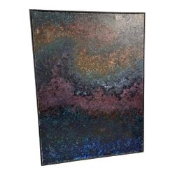 NY: Large Textured Framed Abstract Painting Signed “Vanessa Biagioni Fall ’92”