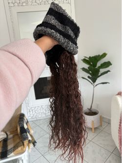 [Used Once] Stylish Baseball Cap with Long Curly Hair Extension / Hat Wig