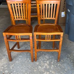 Two solid Wood Bar Stools