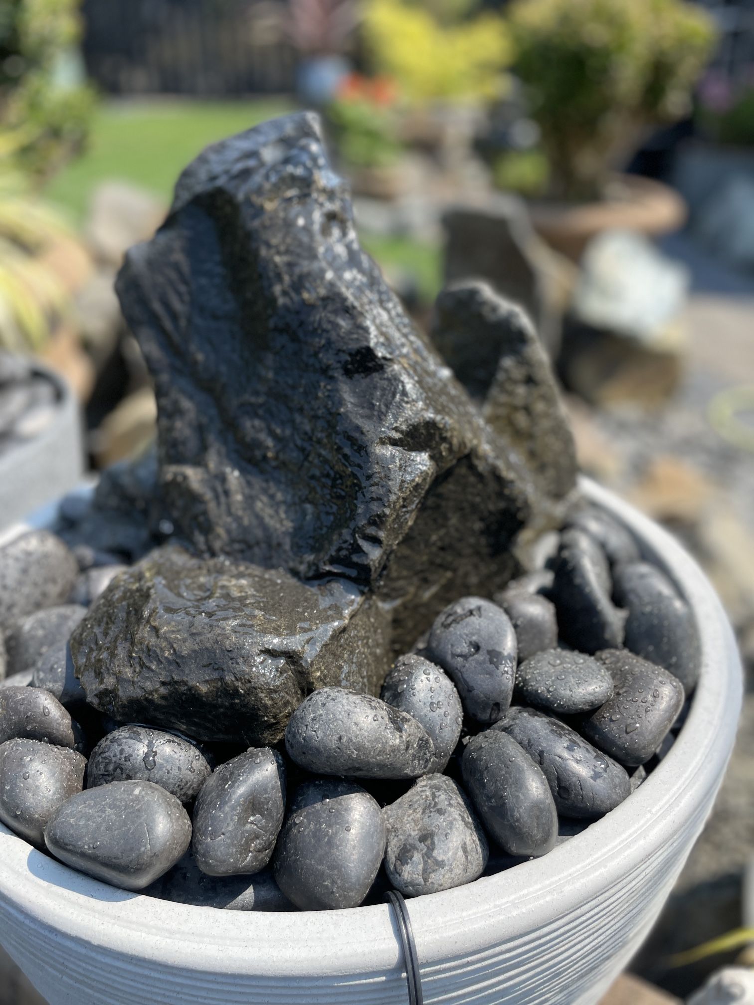 Custom Natural Basalt Rock Fountain Package - Plug & Play